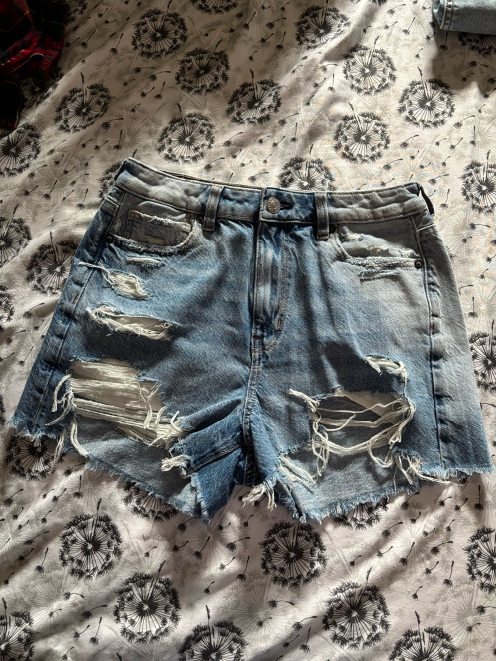 American Eagle Distressed Light Blue Denim Shorts - Women